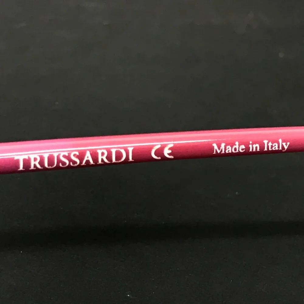 Trussardi Eyeglasses Frames TE 10831 A97 Pink Silver Rectangular 52-17-130
